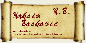 Maksim Bošković vizit kartica